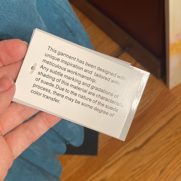 NWT Bagatelle Turquoise Teal Faux Suede Blazer Cardigan Jacket Sz L - Picture 6 of 11